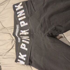 Bling floral vs pink yoga leggings